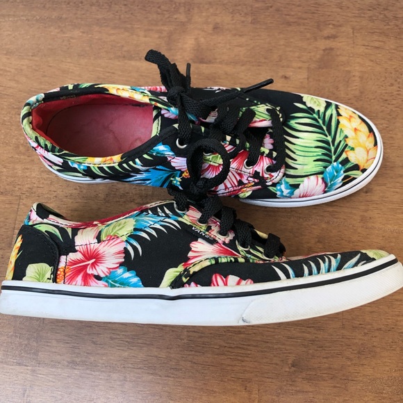 Vans Era Hawaiian Hibiscus Floral Canvas Lace-up Shoes (Women's 7.0) - Picture 6 of 11
